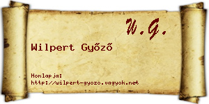 Wilpert Győző névjegykártya